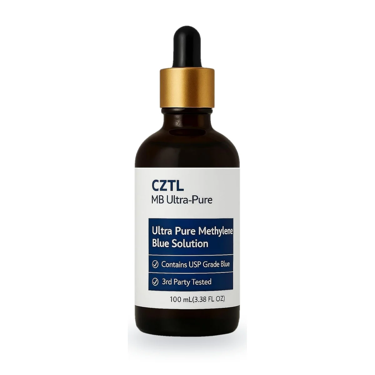 CZTL Ultra Pure Methylene Blue Solution 0.1% w/v, 1 x 100 ml amber dropper bottle